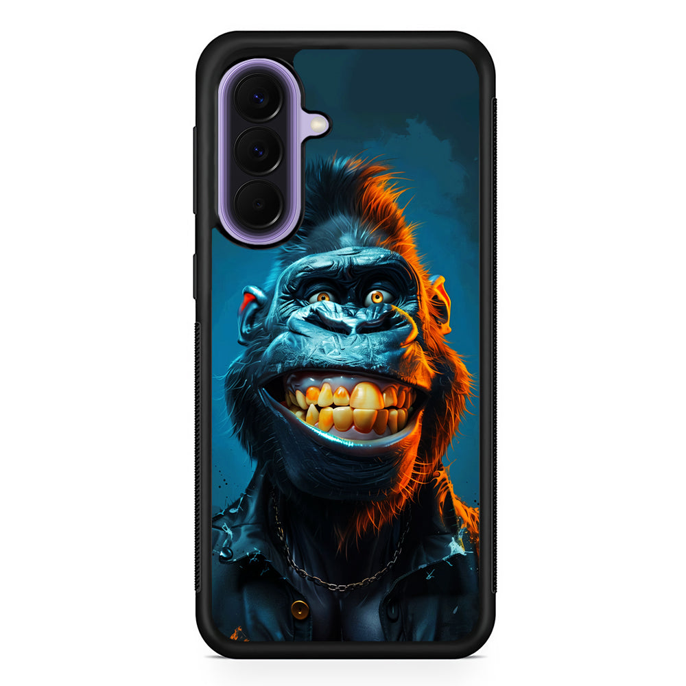 Cartoon Gorilla Smiles Wide Samsung Galaxy A57 Case | Slim Samsung Galaxy A57 Rubber Case