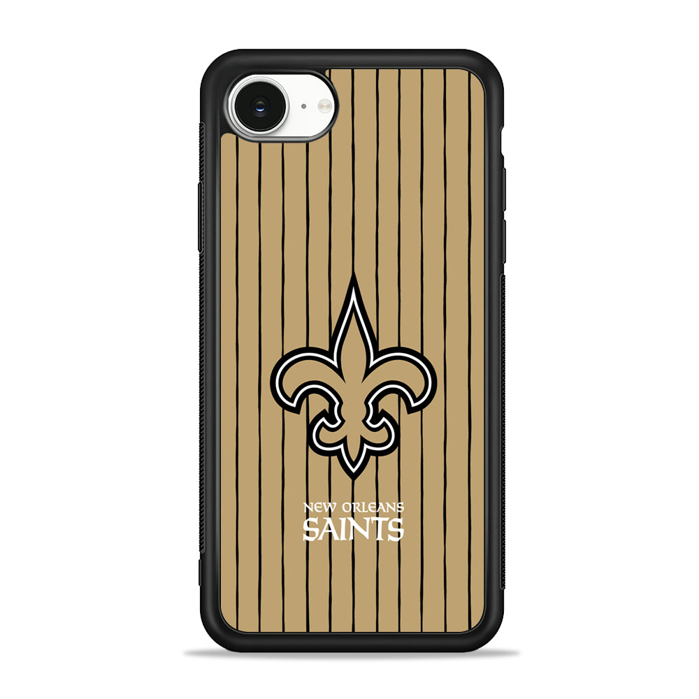 NFL New Orleans Saints Striped iPhone 16e Case | Protective Phone Cover