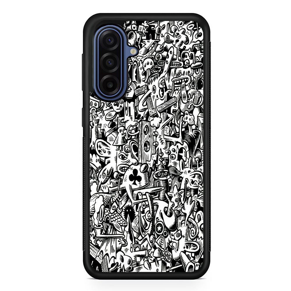 Graffiti Doodle Monokrom Samsung Galaxy A17 Case | Slim Protective Phone Cover