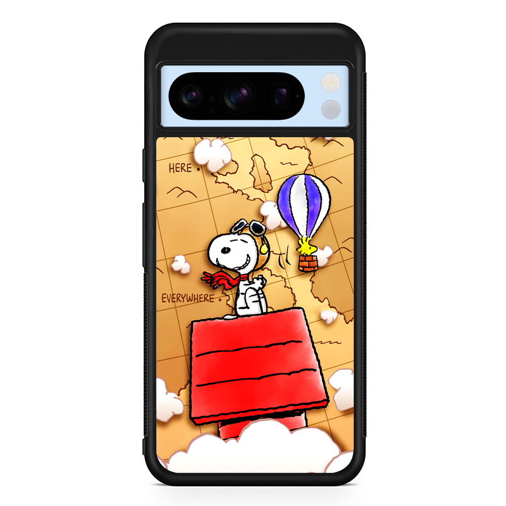 Snoopy Journey Around The World Google Pixel 8 Pro Case | Slim Rubber Case for Google Pixel 8 Pro