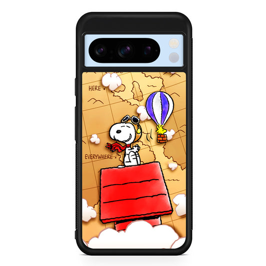 Snoopy Journey Around The World Google Pixel 8 Pro Case | Slim Rubber Case for Google Pixel 8 Pro