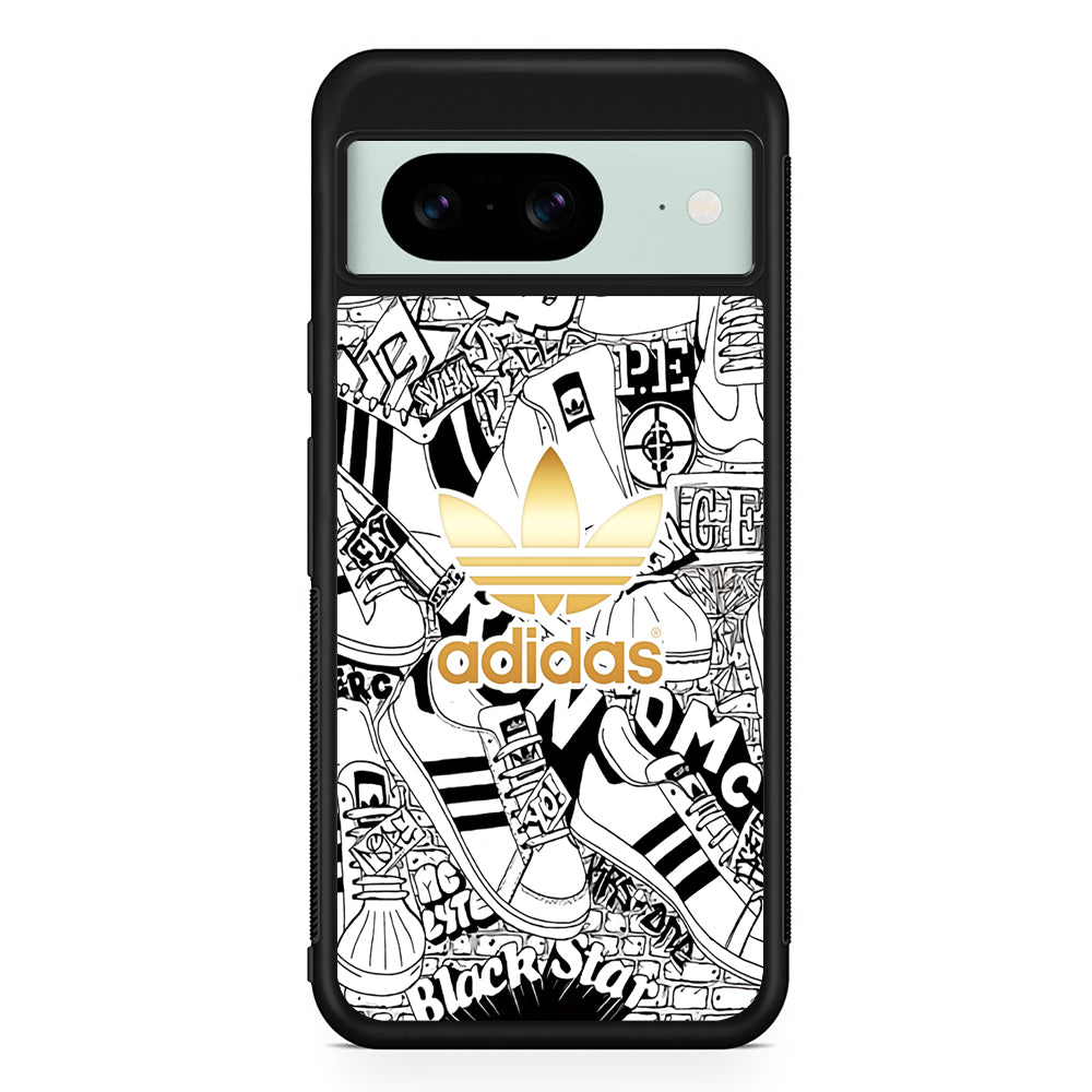 Adidas Fabulous Golden Glow Google Pixel 8 Case | Durable Protective Cover for Google Pixel 8