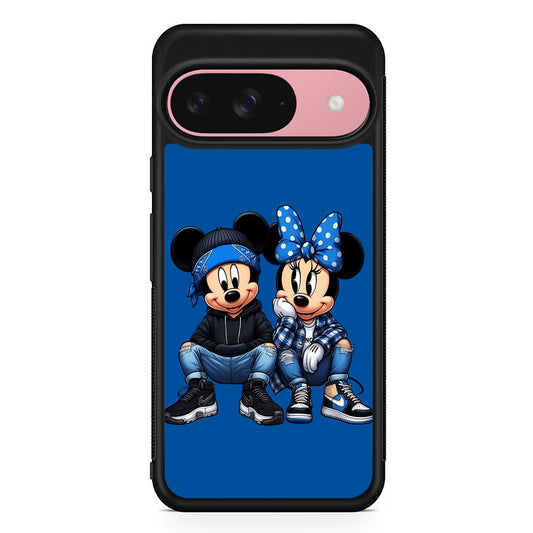 Mickey and Minnie Style Google Pixel 9 Case | Google Pixel 9 Protective Rubber Case