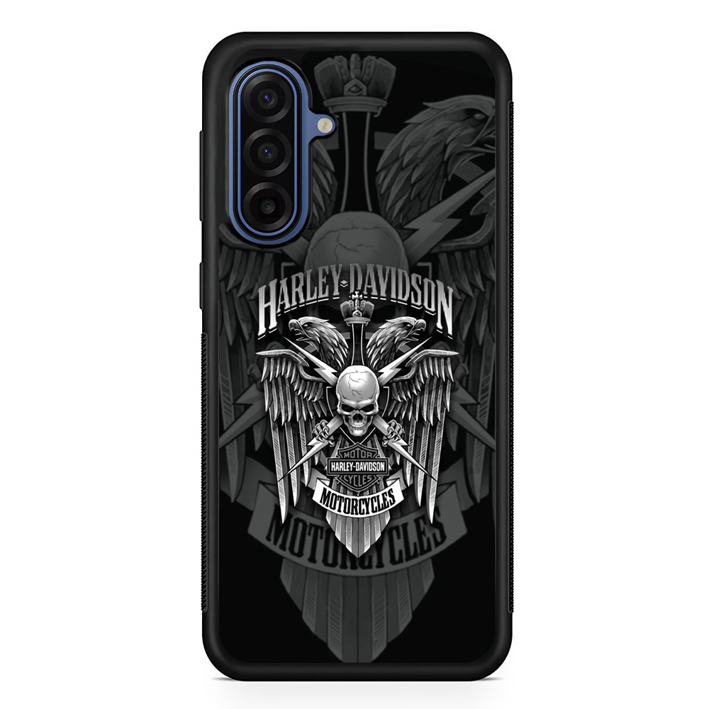 Harley Davidson Silver Pinion Samsung Galaxy A17 Case | Samsung Galaxy A17 Protective Rubber Case