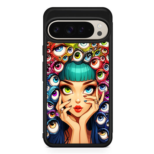 Flamboyant Girl with Many Eyes Google Pixel 9 Pro Case | Slim Protective Cover
