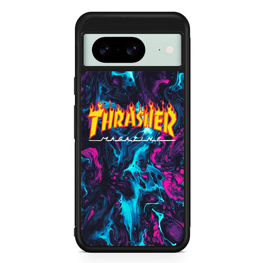 Thrasher Purple Liquid Google Pixel 8 Case | Slim Rubber Case for Google Pixel 8