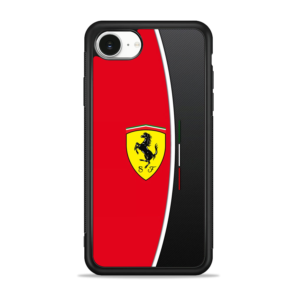 Ferrari Emblem Black Red iPhone 16e Case - Slim Silicone Case