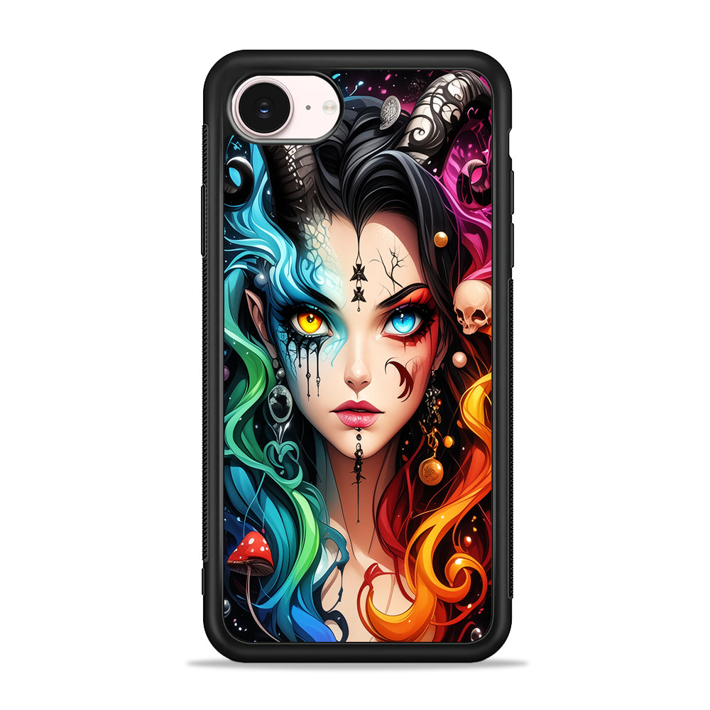 Horned Witch Girl Anime Art iPhone 17e Case - Silicone Case