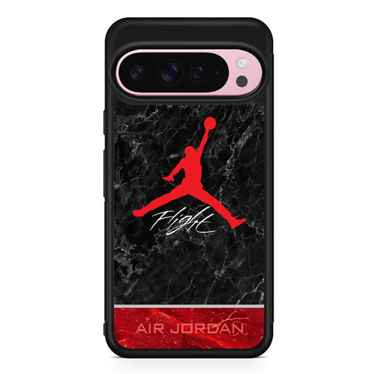 Air Jordan Flight Black Marble Google Pixel 9 Pro XL Case | Protective Cover