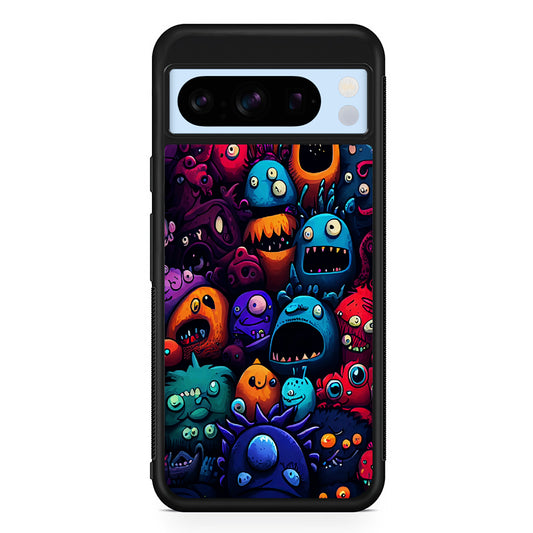 Colorful Monster Doodle Art Google Pixel 8 Pro Case | Slim Rubber Case for Google Pixel 8 Pro