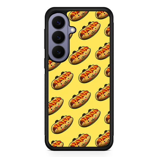 Fast Food Hot Dog Pattern Samsung Galaxy S26 Case | Durable Rubber Case for Samsung Galaxy S26