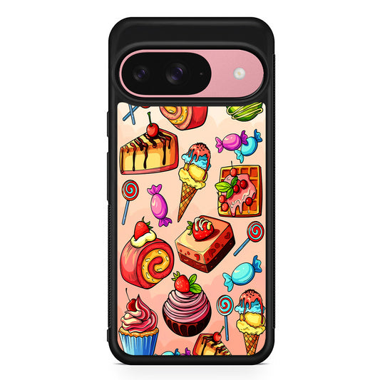 Delicious Colorful Sweets Collection Google Pixel 9 Case | Google Pixel 9 Protective Rubber Case