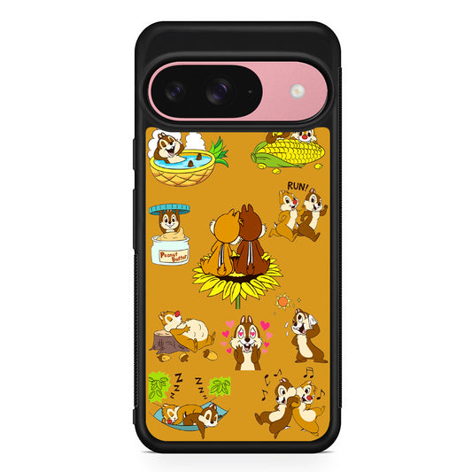 Chip N Dale Daily Activities Google Pixel 9 Case | Google Pixel 9 Protective Rubber Case