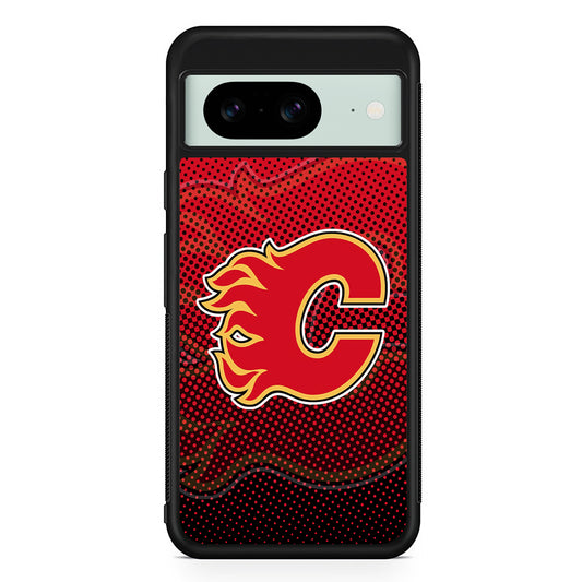 NHL Calgary Flames Dot Google Pixel 8 Case | Durable Protective Cover for Google Pixel 8