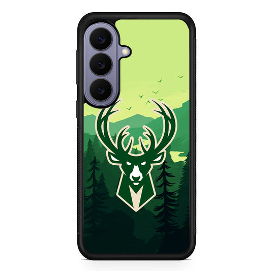 NBA Milwaukee Bucks Forest Samsung Galaxy S26 Case | Durable Rubber Case for Samsung Galaxy S26