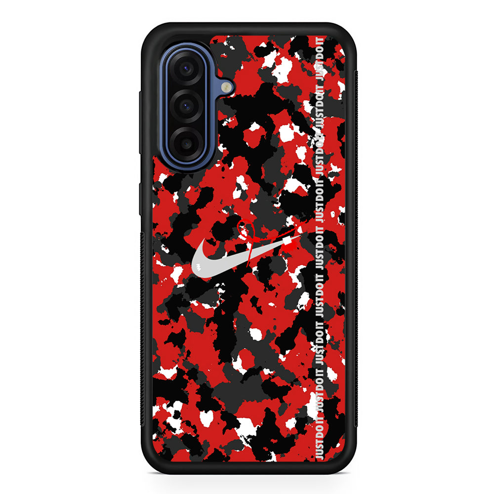 Nike Red Splash Camouflage Samsung Galaxy A17 Case | Samsung Galaxy A17 Protective Rubber Case