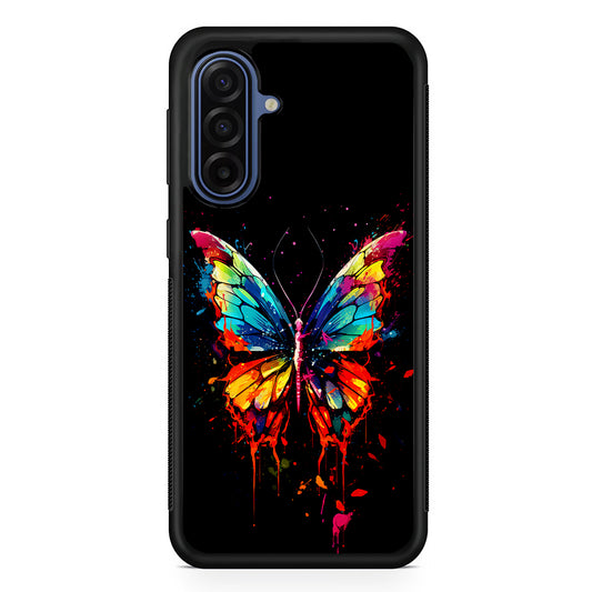 Colorful Butterfly Painting on Black Samsung Galaxy A17 Case | Slim Protective Phone Cover