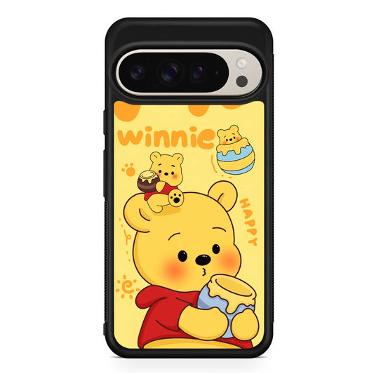 Cute Winnie The Pooh Happy Google Pixel 9 Pro Case | Slim Protective Cover