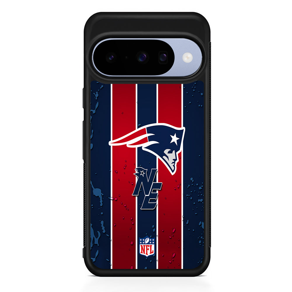 NFL New England Patriots Flag Line Google Pixel 10 Case | Google Pixel 10 Rubber Protective Case