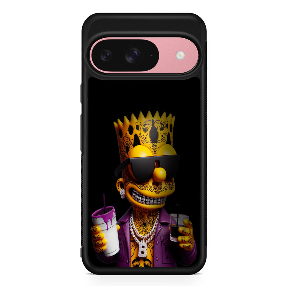 Bart Simpson The Rapper Google Pixel 9 Case | Google Pixel 9 Protective Rubber Case