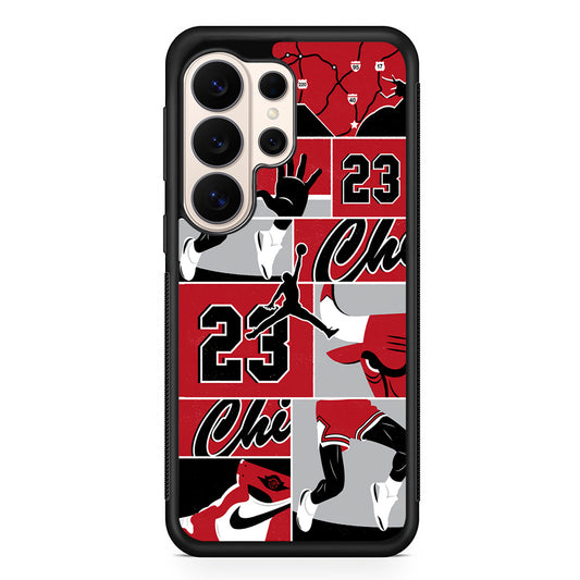 Air Jordan Team Collage Backdrop Samsung Galaxy S26 Ultra Case | Durable Samsung Galaxy S26 Ultra Phone Case
