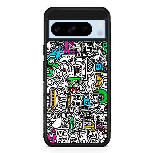 Graffiti Doodle Drawings Art Google Pixel 8 Pro Case | Slim Rubber Case for Google Pixel 8 Pro