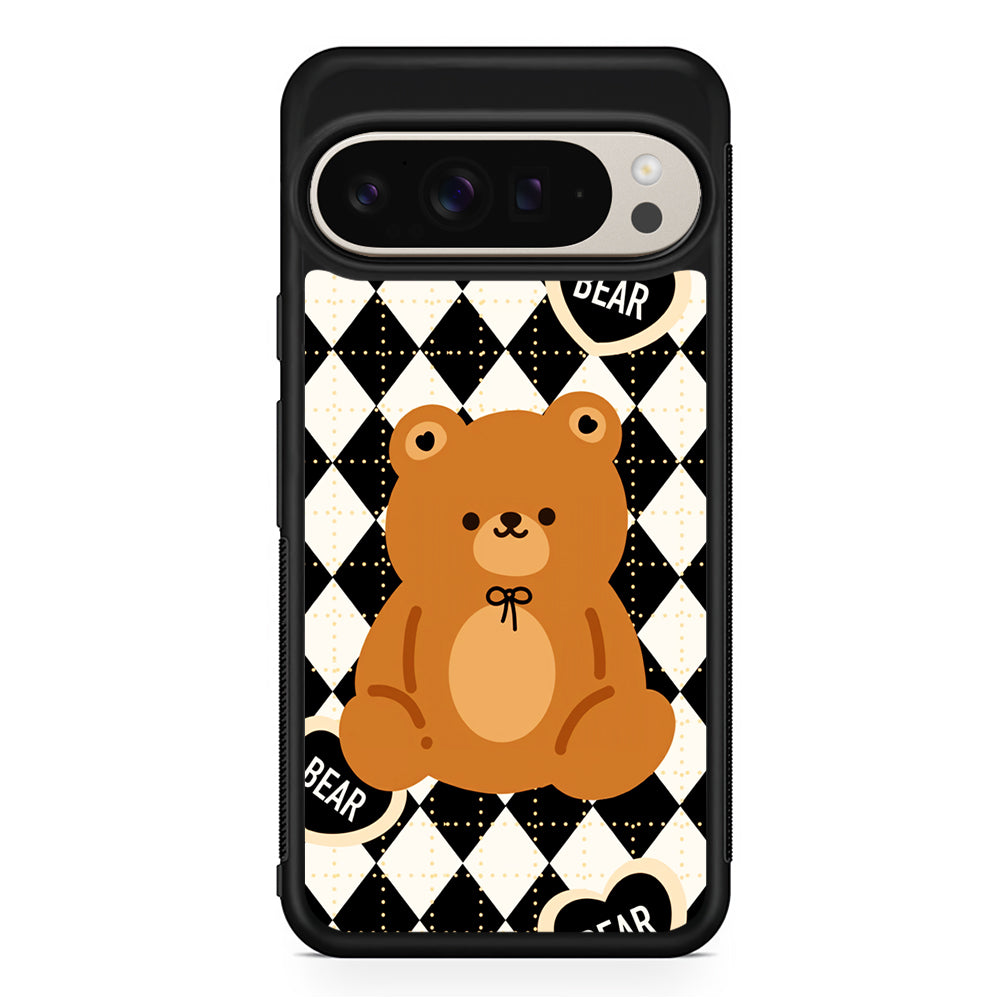 Bear and Black Flanel Google Pixel 9 Pro Case | Slim Protective Cover