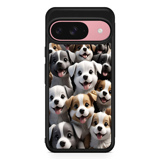 A Group of Cute Puppies Dog Google Pixel 9 Case | Google Pixel 9 Protective Rubber Case