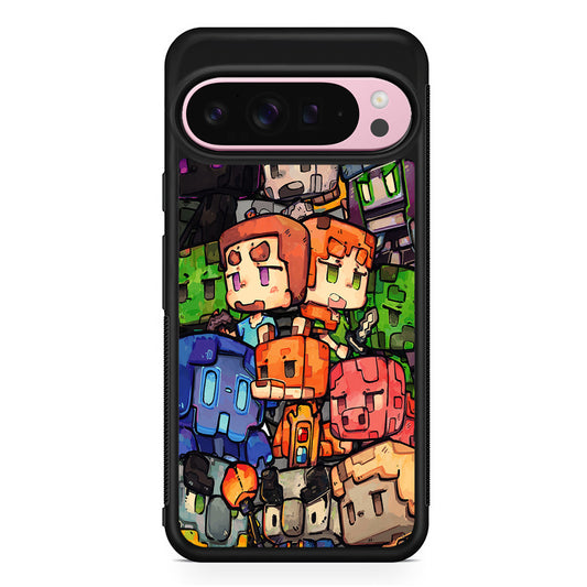 Minicraft Characters Drawing Google Pixel 9 Pro XL Case | Protective Cover