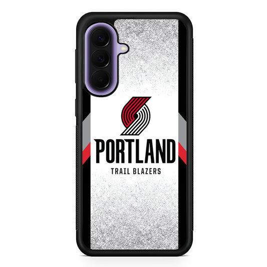 NBA Portland Trail Blazers Silver Samsung Galaxy A57 Case | Slim Samsung Galaxy A57 Rubber Case