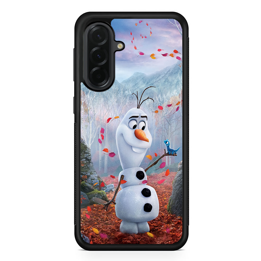 Olaf Frozen in the morning Samsung Galaxy A36 Case | Protective Rubber Cover