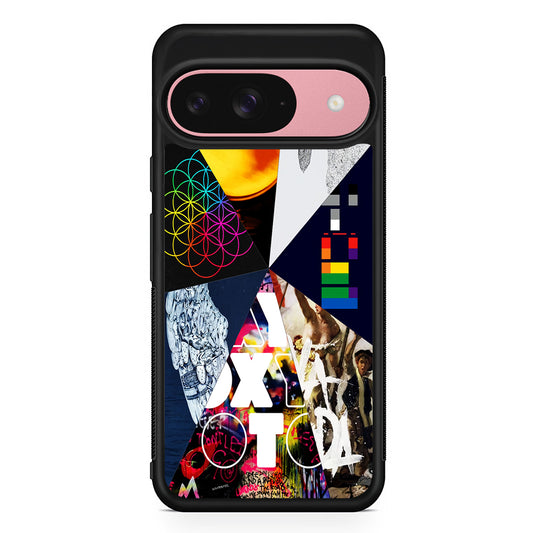 Coldplay Album Cover Collage Google Pixel 9 Case | Google Pixel 9 Protective Rubber Case