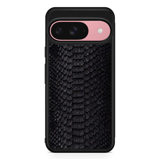 Black Snake Skin Pattern Google Pixel 9 Case | Google Pixel 9 Protective Rubber Case