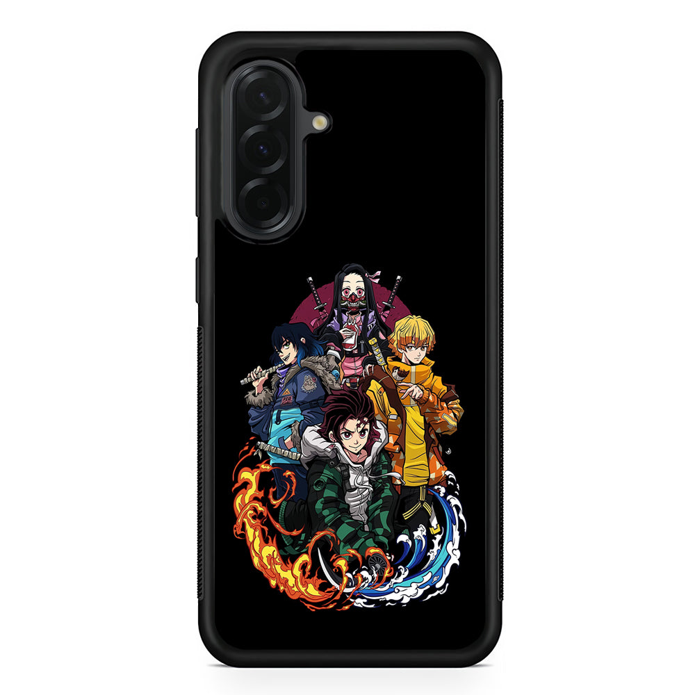 Demon Slayer Hoodie Style Samsung Galaxy A36 Case | Protective Rubber Cover