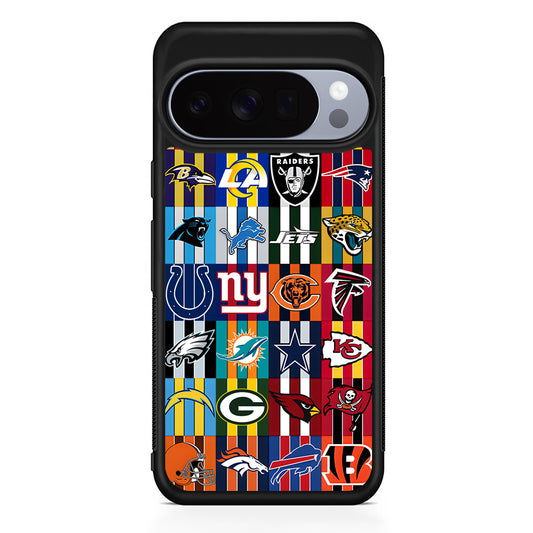 All NFL Football Logo Google Pixel 10 Pro Case | Slim Google Pixel 10 Pro Rubber Case