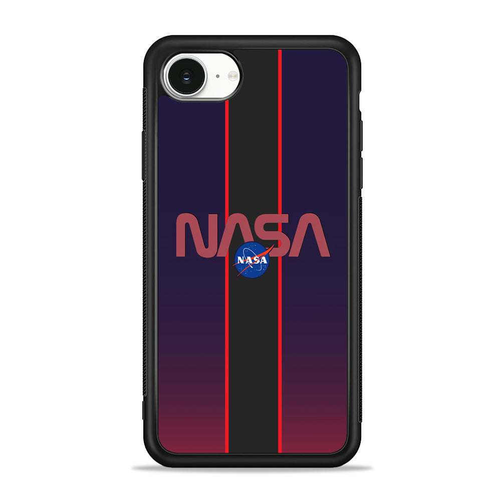 Nasa Stripe Line Red iPhone 16e Case - Slim Silicone Case