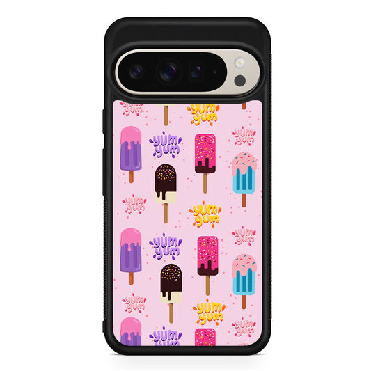 Pink Colourful Cute Ice Cream Google Pixel 9 Pro Case | Slim Protective Cover