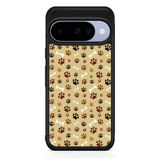 Dog Paw Print and Bones Google Pixel 10 Case | Google Pixel 10 Rubber Protective Case