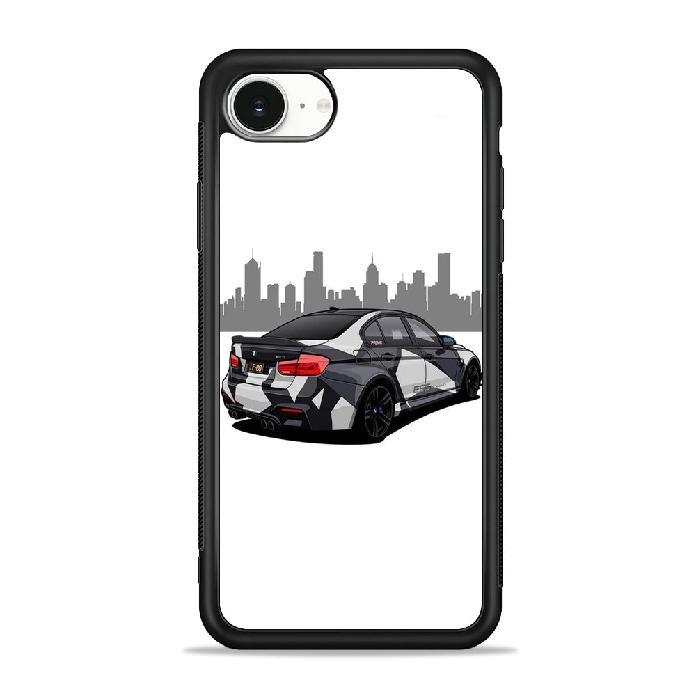 BMW M3 F80 Car White iPhone 16e Case - Slim Silicone Case