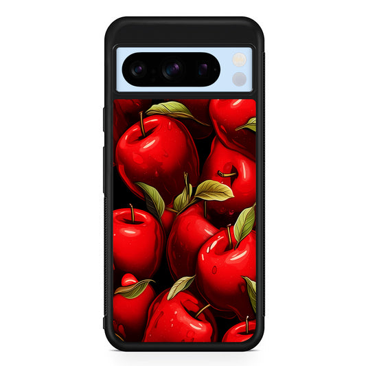A Red Apple with Leaves Google Pixel 8 Pro Case | Slim Rubber Case for Google Pixel 8 Pro