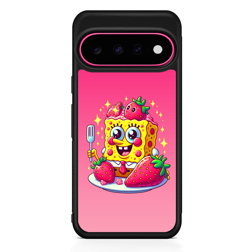 SpongeBob Eating Strawberry Google Pixel 11 Case | Slim Shockproof Cover