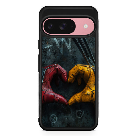 Deadpool and Wolverine Symbol of Love Google Pixel 9 Case | Google Pixel 9 Protective Rubber Case