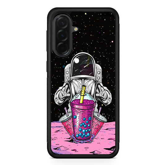 Astronaut and Bubble Ice Samsung Galaxy A36 Case | Protective Rubber Cover