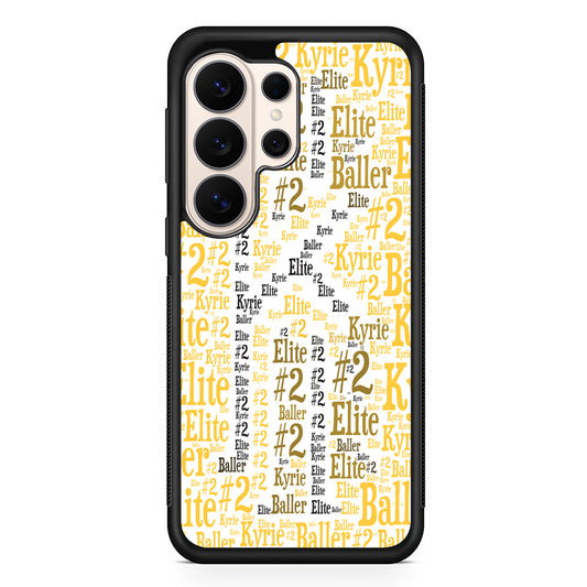 Kyrie Irving Words Doodle Yellow Samsung Galaxy S26 Ultra Case | Durable Samsung Galaxy S26 Ultra Phone Case