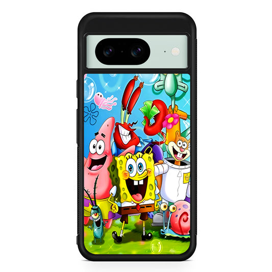 SpongeBob SquarePants Family Google Pixel 8 Case | Durable Protective Cover for Google Pixel 8