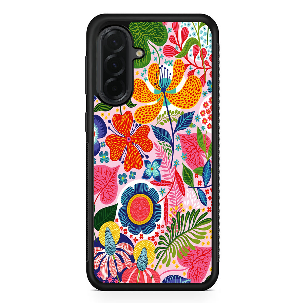 Exotic Floral Aesthetic Samsung Galaxy A36 Case | Protective Rubber Cover