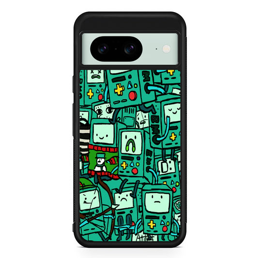Adventure Time BMO Pattern Google Pixel 8 Case | Durable Protective Cover for Google Pixel 8