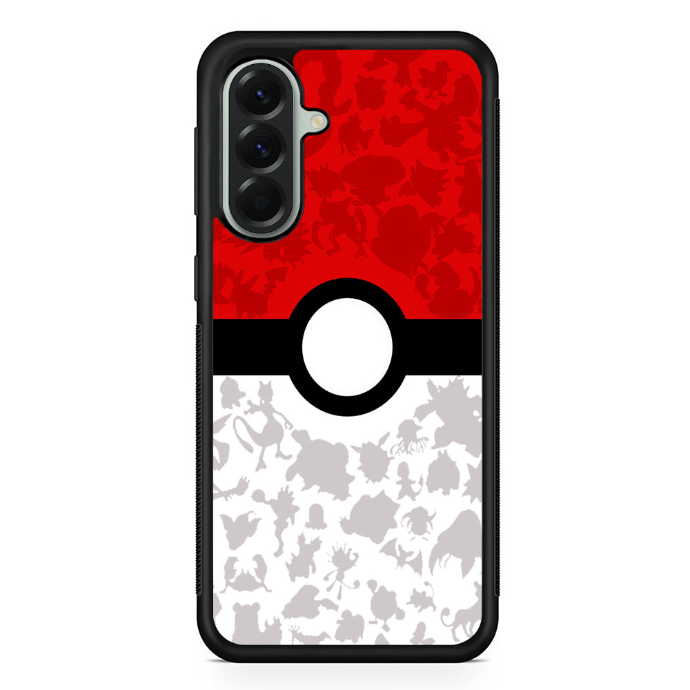 Pokemon Ball Silhouette Samsung Galaxy A56 Case | Samsung Galaxy A56 Protective Rubber Case
