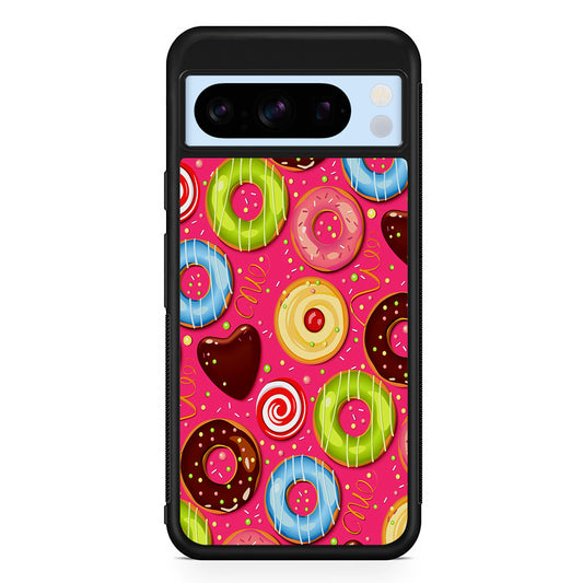Pink Sweet Cute Donuts Google Pixel 8 Pro Case | Slim Rubber Case for Google Pixel 8 Pro