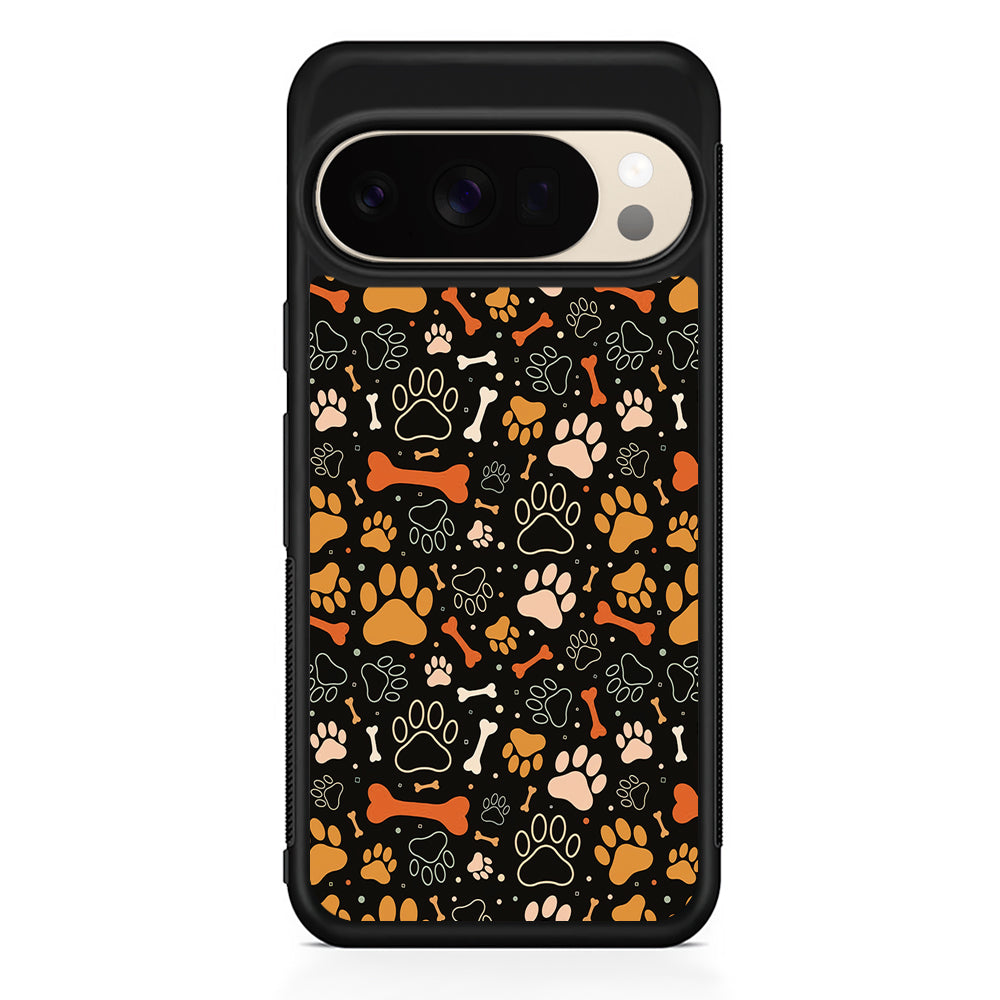 Dog Footprints and Bones Google Pixel 10 Pro XL Case | Slim Google Pixel 10 Pro XL Protective Case